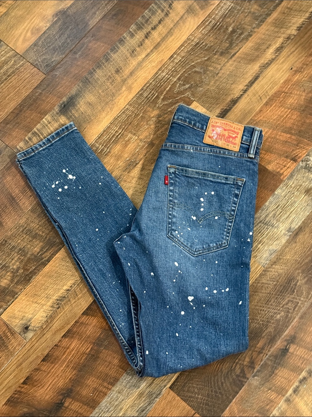 Levi’s 512 Slim Taper Paint Splatter Jeans Men’s 32x34 Style 28833-0057